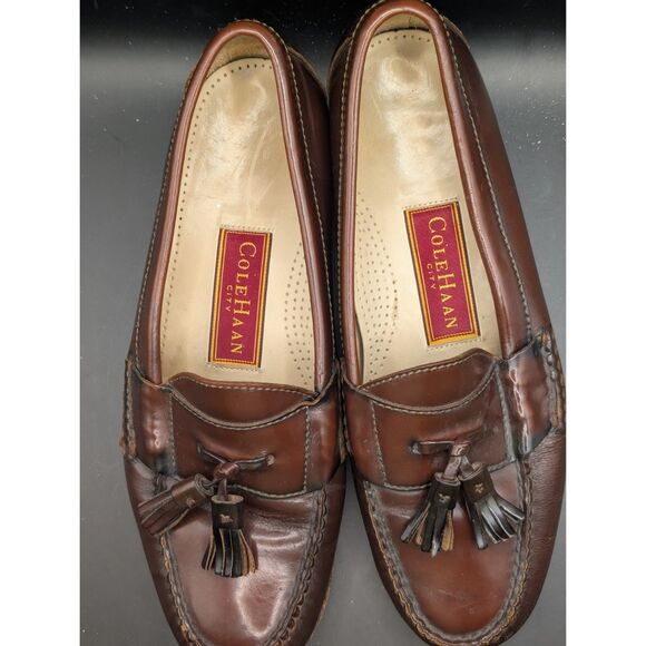 Cole Haan City Pinch Tassel Loafers Burgundy Men\'s Size 9 D main image 8